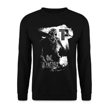 OnePleasure zombie in the cemetery at his grave - Unisex Sweatshirt - black - Front - Alina (178cm) & Michal (187cm)