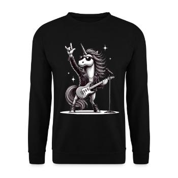 Rock, Rocker, Rock Musik, Heavy Metal, Rock Hand - Unisex Pullover - Schwarz - Vorne - Alina (178cm) & Michal (187cm)