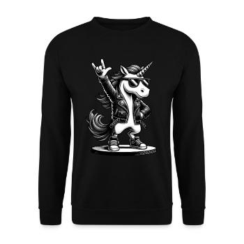 Rock, Rocker, Rock Musik, Heavy Metal, Rock Hand - Unisex Pullover - Schwarz - Vorne - Alina (178cm) & Michal (187cm)