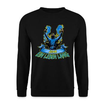 Jena ein Leben lang - Unisex Pullover - Schwarz - Vorne - Alina (178cm) & Michal (187cm)