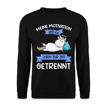 Lazy Tshirt Work Unicorn Funny Sarcasm Office - Unisex Sweatshirt - black - Front - Alina (178cm) & Michal (187cm)