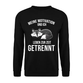 Lazy Tshirt Work Fox Funny Sarcasm Office - Unisex Sweatshirt - black - Front - Alina (178cm) & Michal (187cm)