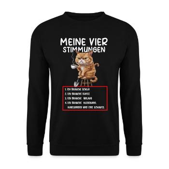 Lazy Tshirt Work Cat Funny Sarcasm Office - Unisex Sweatshirt - black - Front - Alina (178cm) & Michal (187cm)