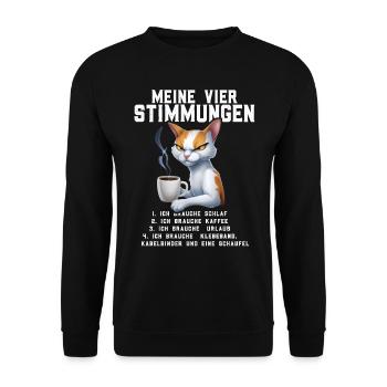 Lazy Tshirt Work Cat Funny Sarcasm Office - Unisex Sweatshirt - black - Front - Alina (178cm) & Michal (187cm)