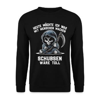 Naughty Irony Funny Work Funny Sarcasm Antisocial - Unisex Sweatshirt - black - Front - Alina (178cm) & Michal (187cm)