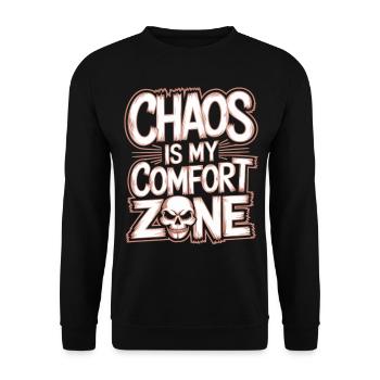 Chaos: My comfort zone - Unisex Sweatshirt - black - Front - Alina (178cm) & Michal (187cm)