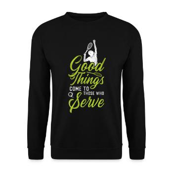 Drôle de joueur de tennis raquette bon - Sweat-shirt Unisexe - noir - Devant - Alina (178cm) & Michal (187cm)
