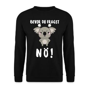 Koala Tshirt Funny Funny Humor Sarcasm Irony - Unisex Sweatshirt - black - Front - Alina (178cm) & Michal (187cm)