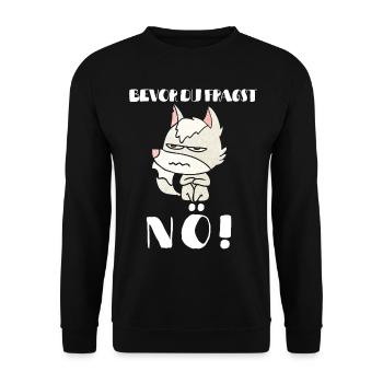 renard Tshirt Drôle Drôle Humour Sarcasme Ironie - Sweat-shirt Unisexe - noir - Devant - Alina (178cm) & Michal (187cm)