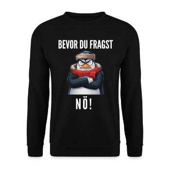 Penguin Tshirt Funny Funny Humor Sarcasm Funny - Unisex Sweatshirt - black - Front - Alina (178cm) & Michal (187cm)