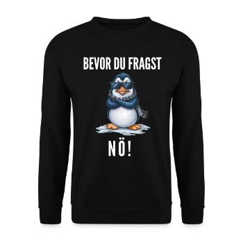 Penguin Tshirt Funny Funny Humor Sarcasm Funny - Unisex Sweatshirt - black - Front - Alina (178cm) & Michal (187cm)