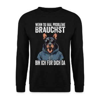 Si jamais vous avez besoin de problèmes, je suis là pour vous - Sweat-shirt Unisexe - noir - Devant - Alina (178cm) & Michal (187cm)