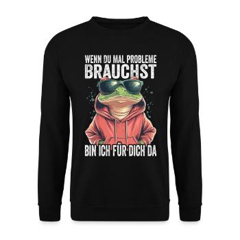 Si jamais vous avez besoin de problèmes, je suis là pour vous - Sweat-shirt Unisexe - noir - Devant - Alina (178cm) & Michal (187cm)