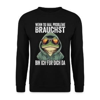Si jamais vous avez besoin de problèmes, je suis là pour vous - Sweat-shirt Unisexe - noir - Devant - Alina (178cm) & Michal (187cm)