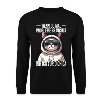 Si jamais vous avez besoin de problèmes, je suis là pour vous - Sweat-shirt Unisexe - noir - Devant - Alina (178cm) & Michal (187cm)