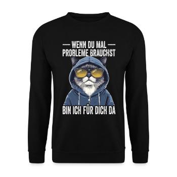 Si jamais vous avez besoin de problèmes, je suis là pour vous - Sweat-shirt Unisexe - noir - Devant - Alina (178cm) & Michal (187cm)