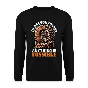 Fossil Hunter In Paleontology Anything Geologist - Unisex Pullover - Schwarz - Vorne - Alina (178cm) & Michal (187cm)