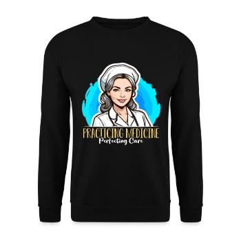 Nurse Practitioner Practicing Medicine Nursing - Unisex Pullover - Schwarz - Vorne - Alina (178cm) & Michal (187cm)