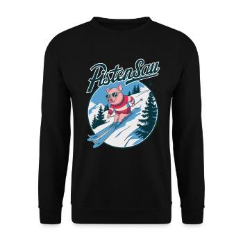 Pistensau - Unisex Pullover - Schwarz - Vorne - Alina (178cm) & Michal (187cm)