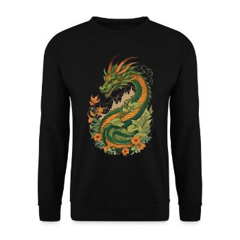 Mystical Garden of Dragons - Unisex Sweatshirt - black - Front - Alina (178cm) & Michal (187cm)