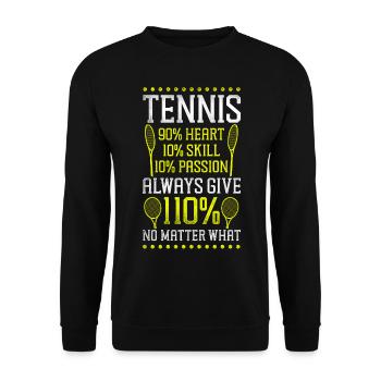 Drôle de joueur de tennis Raquette Tennis - Sweat-shirt Unisexe - noir - Devant - Alina (178cm) & Michal (187cm)