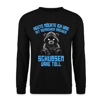 Panda Irony Funny Work Funny Funny Antisocial - Unisex Sweatshirt - black - Front - Alina (178cm) & Michal (187cm)
