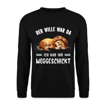 Lion Tshirt Funny Funny Humor Sarcasm Irony - Unisex Sweatshirt - black - Front - Alina (178cm) & Michal (187cm)