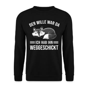 Fox Tshirt Funny Funny Humor Sarcasm Irony - Unisex Sweatshirt - black - Front - Alina (178cm) & Michal (187cm)