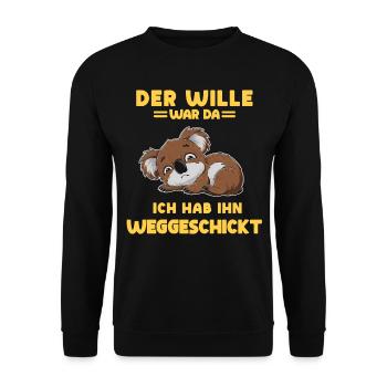 Koala Tshirt Funny Funny Humor Sarcasm Irony - Unisex Sweatshirt - black - Front - Alina (178cm) & Michal (187cm)