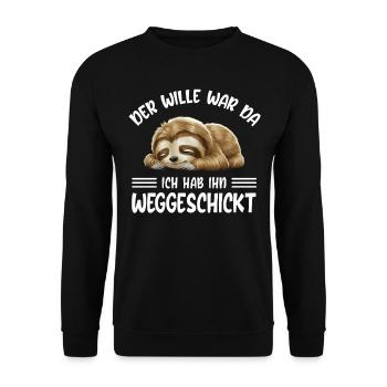 Sloth Tshirt Funny Funny Humor Sarcasm - Unisex Sweatshirt - black - Front - Alina (178cm) & Michal (187cm)