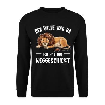 Lion Tshirt Funny Funny Humor Sarcasm Irony - Unisex Sweatshirt - black - Front - Alina (178cm) & Michal (187cm)