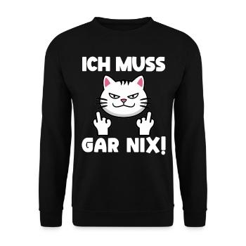 Lazy Tshirt Work Panda Funny Sarcasm Office - Unisex Sweatshirt - black - Front - Alina (178cm) & Michal (187cm)