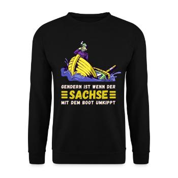 Gendern Tshirt Herren Damen Lustig Witzig Spruch - Unisex Pullover - Schwarz - Vorne - Alina (178cm) & Michal (187cm)