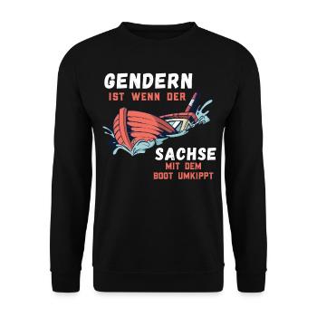 Gendern Tshirt Herren Damen Lustig Witzig Spruch - Unisex Pullover - Schwarz - Vorne - Alina (178cm) & Michal (187cm)