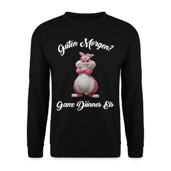 Hase Tshirt Lustig Witzig Humor Sarkasmus Büro - Unisex Pullover - Schwarz - Vorne - Alina (178cm) & Michal (187cm)