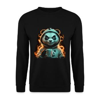 Panda Tshirt Drôle Drôle Humour Sarcasme Bureau - Sweat-shirt Unisexe - noir - Devant - Alina (178cm) & Michal (187cm)