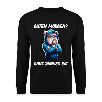 Chien Tshirt Drôle Drôle Humour Sarcasme Bureau - Sweat-shirt Unisexe - noir - Devant - Alina (178cm) & Michal (187cm)