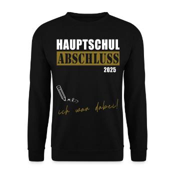 Hauptschule Abschluss 2025 - Unisex Pullover - Schwarz - Vorne - Alina (178cm) & Michal (187cm)