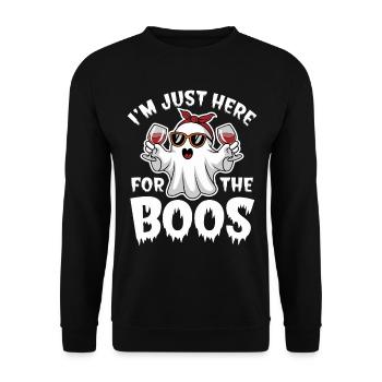Fantôme d’Halloween, je suis juste là pour les huées - Sweat-shirt Unisexe - noir - Devant - Alina (178cm) & Michal (187cm)