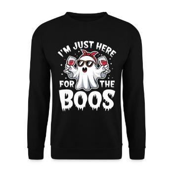 Fantôme d’Halloween, je suis juste là pour les huées - Sweat-shirt Unisexe - noir - Devant - Alina (178cm) & Michal (187cm)