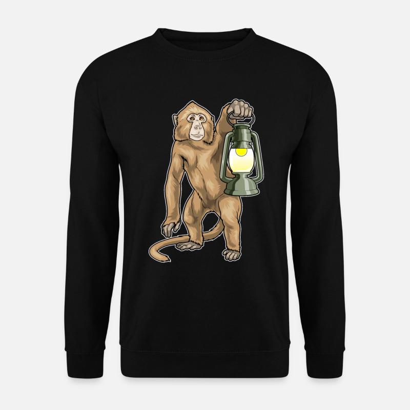 Affe Laterne - Unisex Pullover - Schwarz