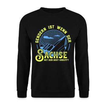 Gendern Tshirt Herren Damen Lustig Witzig Spruch - Unisex Pullover - Schwarz - Vorne - Alina (178cm) & Michal (187cm)