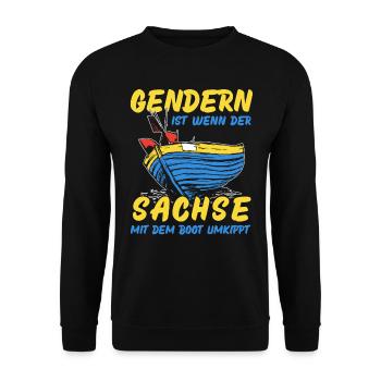 Gendern Tshirt Herren Damen Lustig Witzig Spruch - Unisex Pullover - Schwarz - Vorne - Alina (178cm) & Michal (187cm)