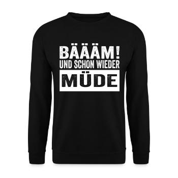 Bäääm ! Et encore fatigué Chemise de nuit - Sweat-shirt Unisexe - noir - Devant - Alina (178cm) & Michal (187cm)