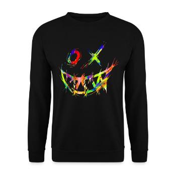 Techno Geschenk Rave Festival Party Musik Tekk EDM - Unisex Pullover - Schwarz - Vorne - Alina (178cm) & Michal (187cm)