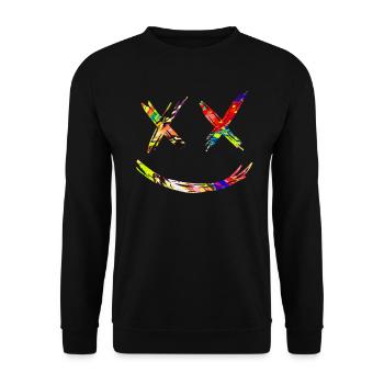 Techno Geschenk Rave Festival Party Musik Tekk EDM - Unisex Pullover - Schwarz - Vorne - Alina (178cm) & Michal (187cm)