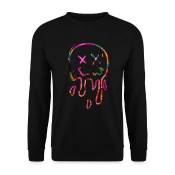 Techno Geschenk Rave Festival Party Musik Tekk EDM - Unisex Pullover - Schwarz - Vorne - Alina (178cm) & Michal (187cm)