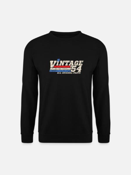 1954 Birthday Vintage All Original Parts No II - Unisex Sweatshirt - black
