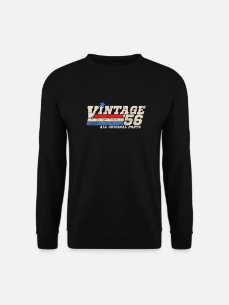 1956 Birthday Vintage All Original Parts No II - Unisex Sweatshirt - black