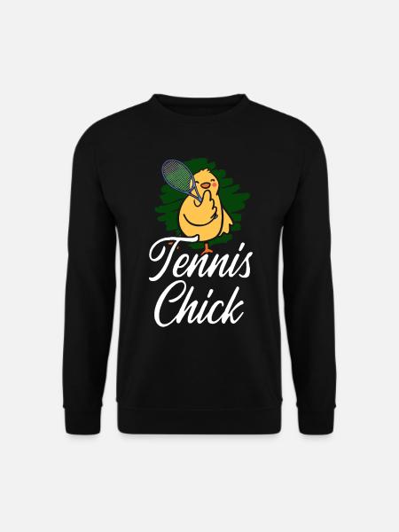 Funny Tennis Player Racket Chicken - Unisex Sweatshirt - black